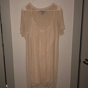 Sparkly studded mesh dress plus size
